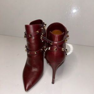 VALENTINO Rockstud Accents Leather Boots